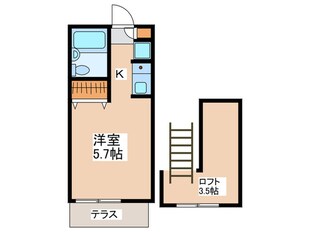 パ－クアベニュ－立川Ｂの物件間取画像